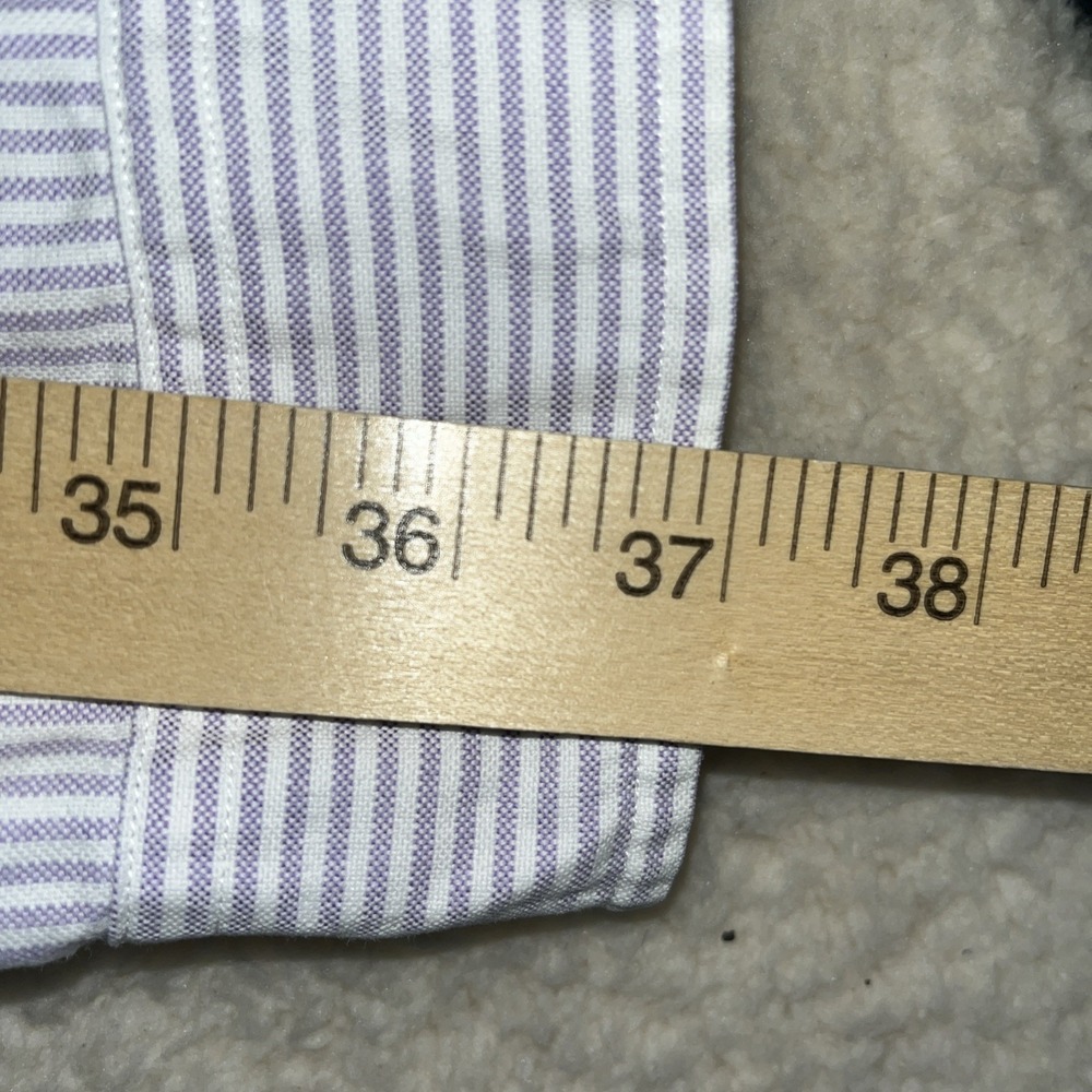 Polo Ralph Lauren XXL Classic Fit Pinstripe Button Down Shirt Flesh Pony 36/37 - Picture 13 of 16